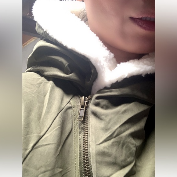 MILITARY SHERPA HOODIE PARKA - Olive - Picture 12 of 13